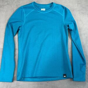 REI Co-op Kids Base Layer Top Midweight Crew Long Sleeve Girls Sz M (14-16) Blue
